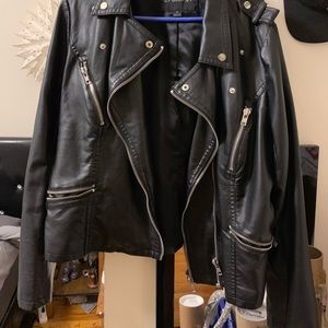 Forever 21 plus “faith 21” faux leather jacket